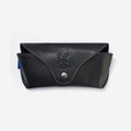 Logo Leather Glasses Case Black