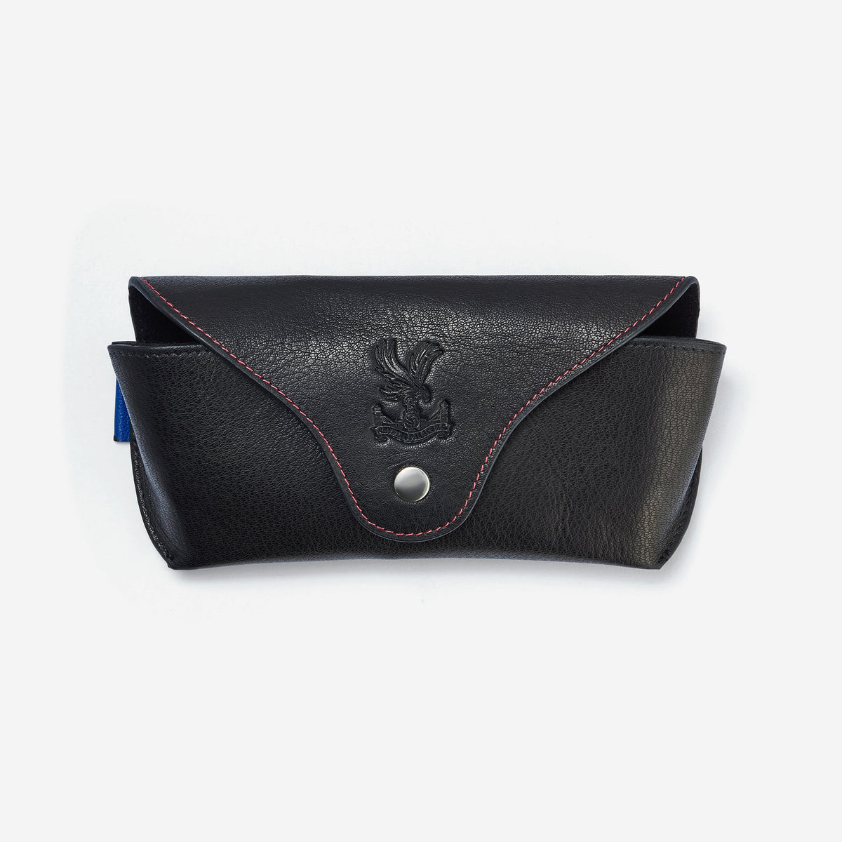 Logo Leather Glasses Case Black