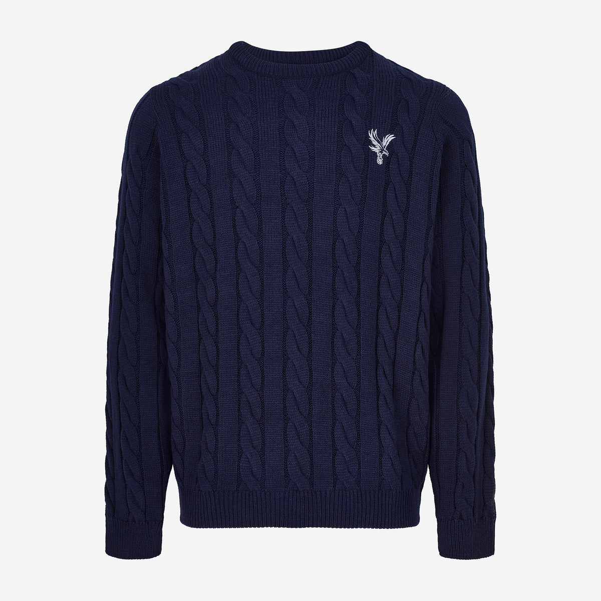 Eagle Cable Knit Crew Neck Jumper Navy