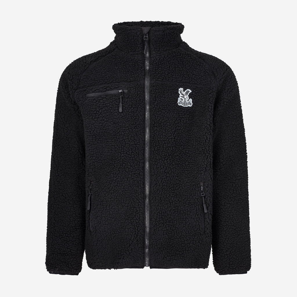 Logo Sherpa Fleece Jacket Black