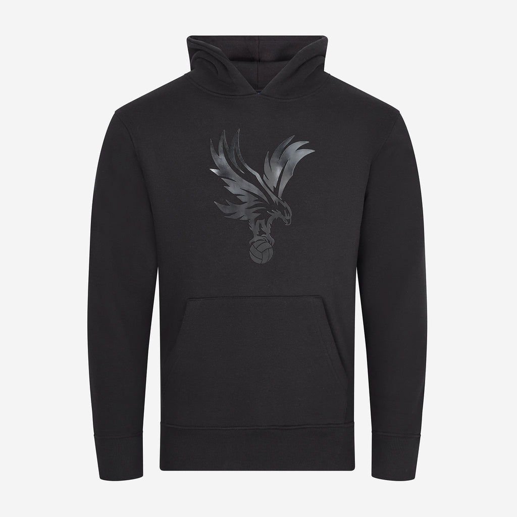 Logo Raised Rubber Hoodie Black