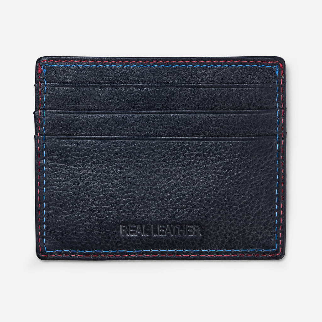 Logo Leather Card Holder Black