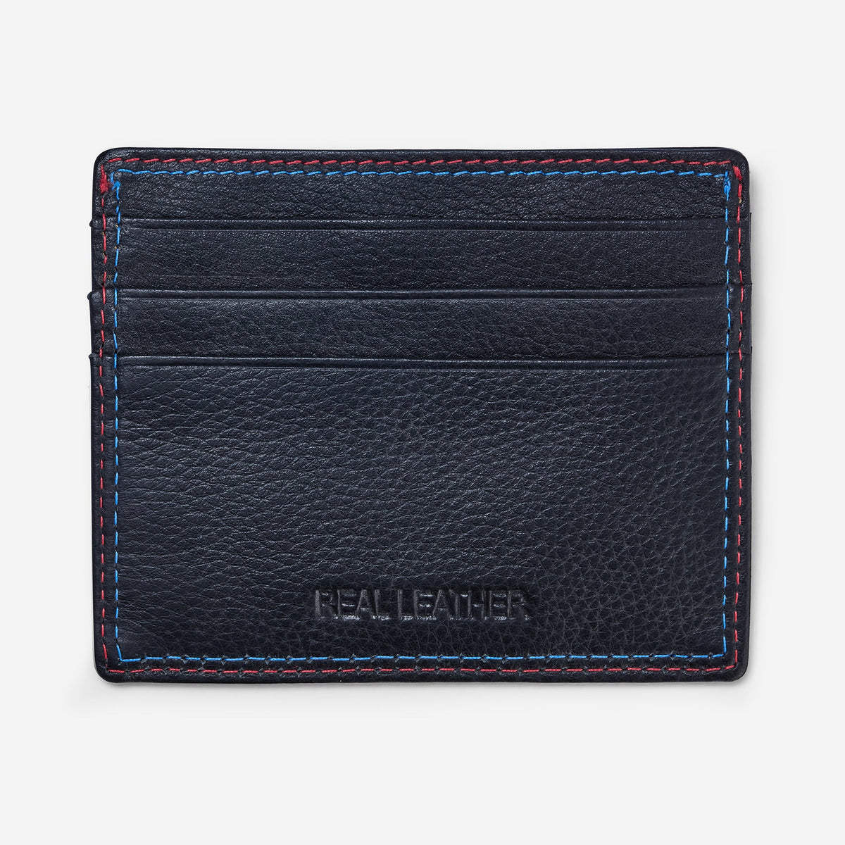 Logo Leather Card Holder Black