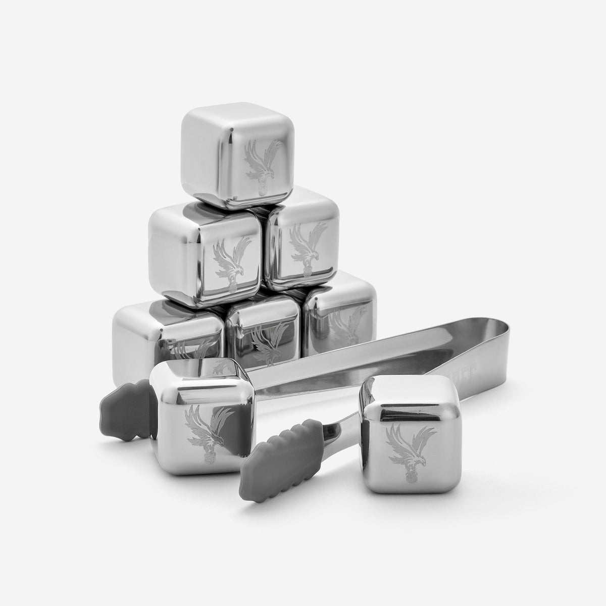 Logo Steel Ice Cubes 8 Pack