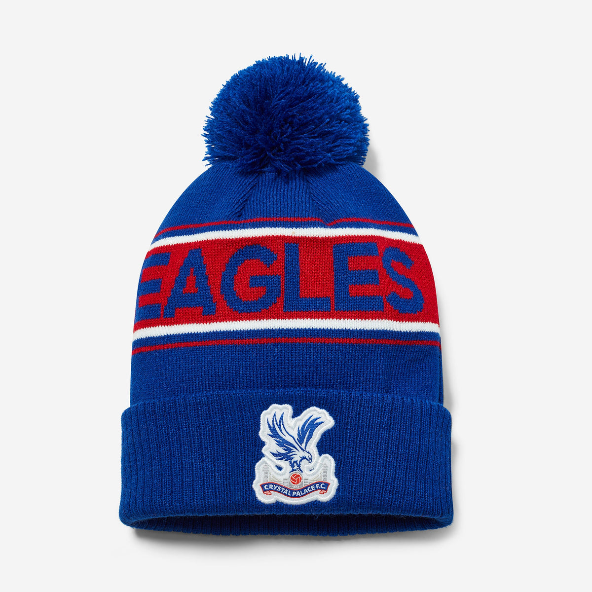 Eagles Ribbed Cuff Bobble Hat Blue