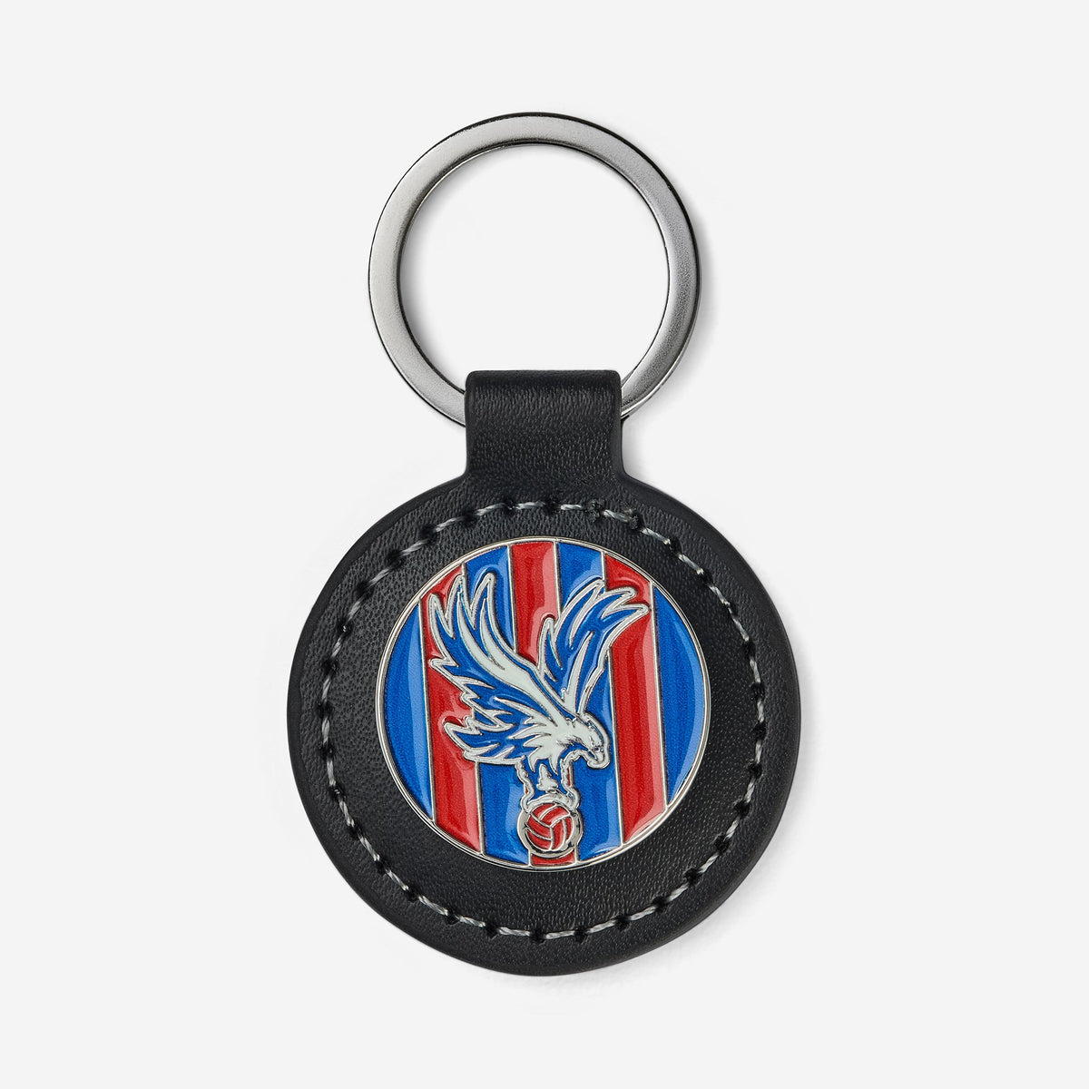 Striped Leather Fob Keyring