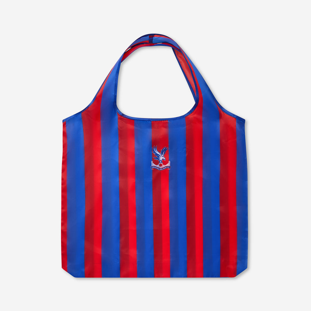 Logo Striped Foldaway Tote Bag