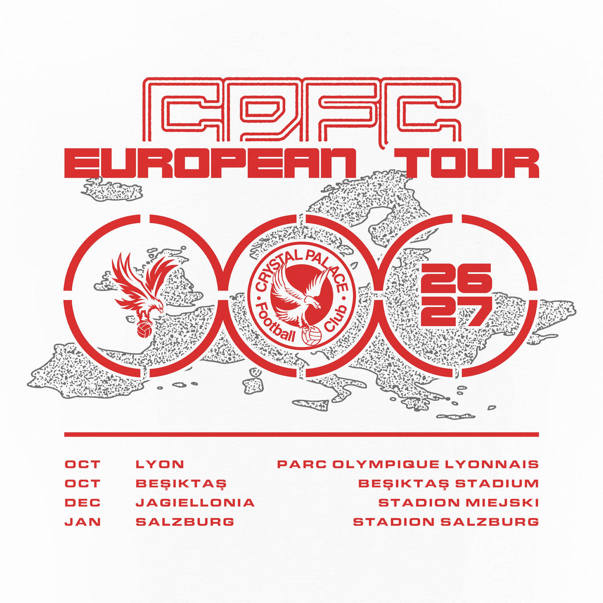 CPFC x AOF European Tour 26/27 T-Shirt White