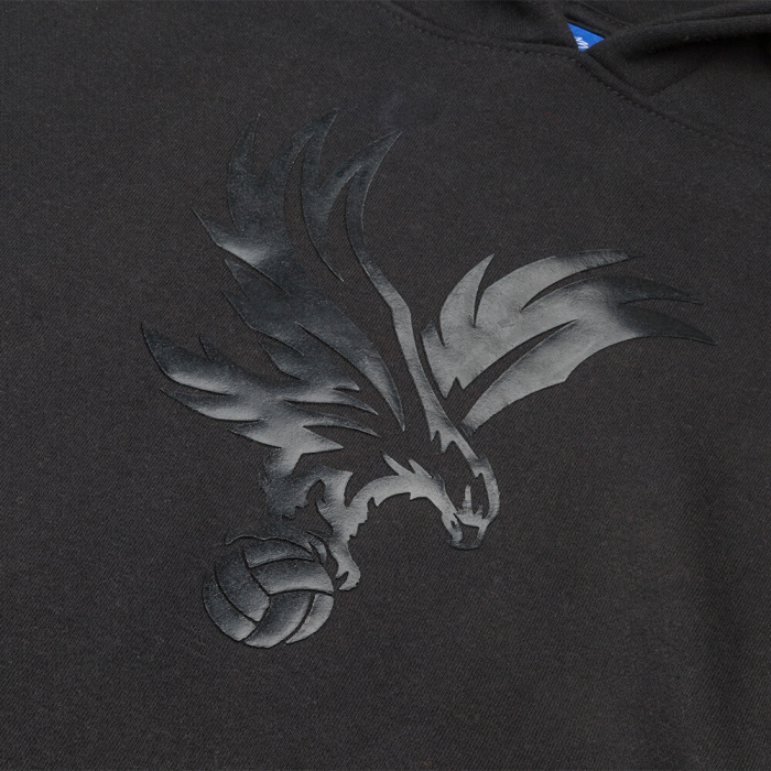 Logo Raised Rubber Hoodie Black