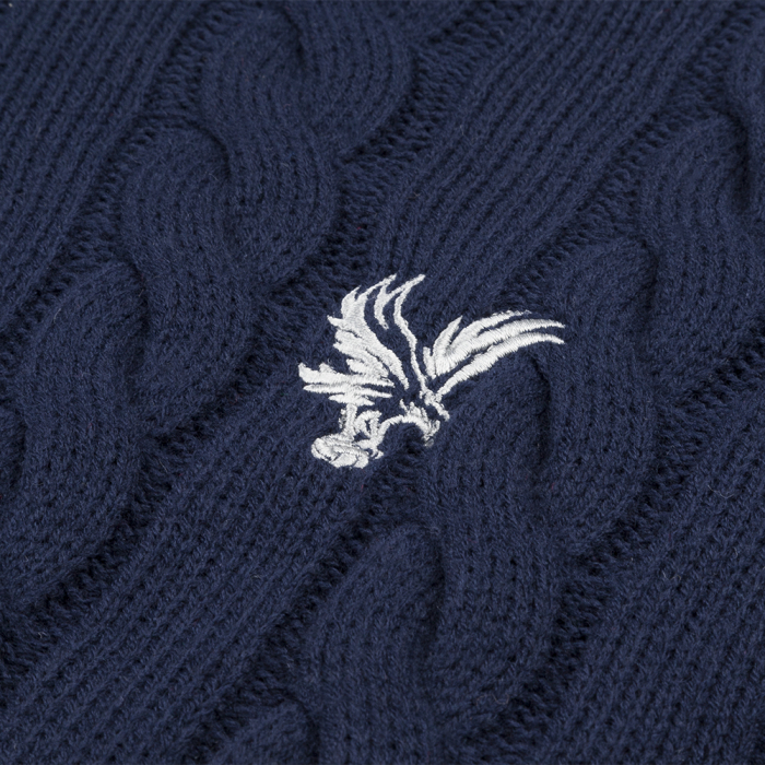 Eagle Cable Knit 1/4 Zip Jumper Navy