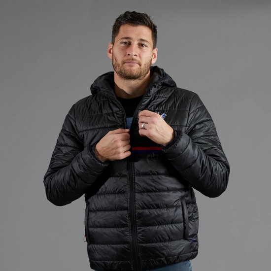 Logo Striped Puffer Jacket