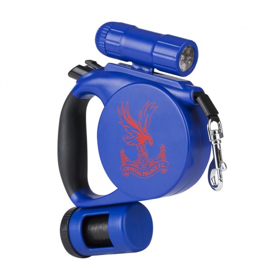 Retractable dog leash with best sale flashlight and bag holder