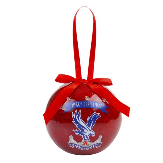 Christmas Red Flashing Glitter Bauble