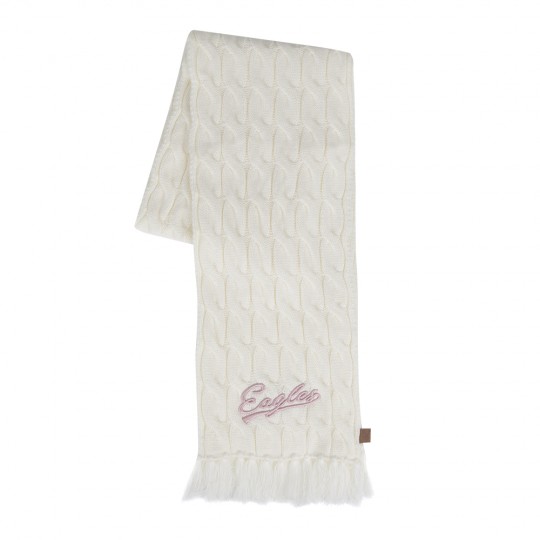 Eagles Cable Knit Scarf Cream