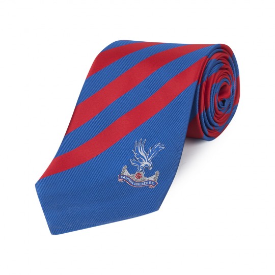 Logo Red and Blue Striped Tie