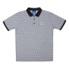 Logo Stripe Jacquard Polo Shirt Black/White