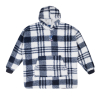 Check Fleece Hoodie Blanket Junior Navy/White