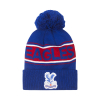 Eagles Ribbed Cuff Bobble Hat Blue