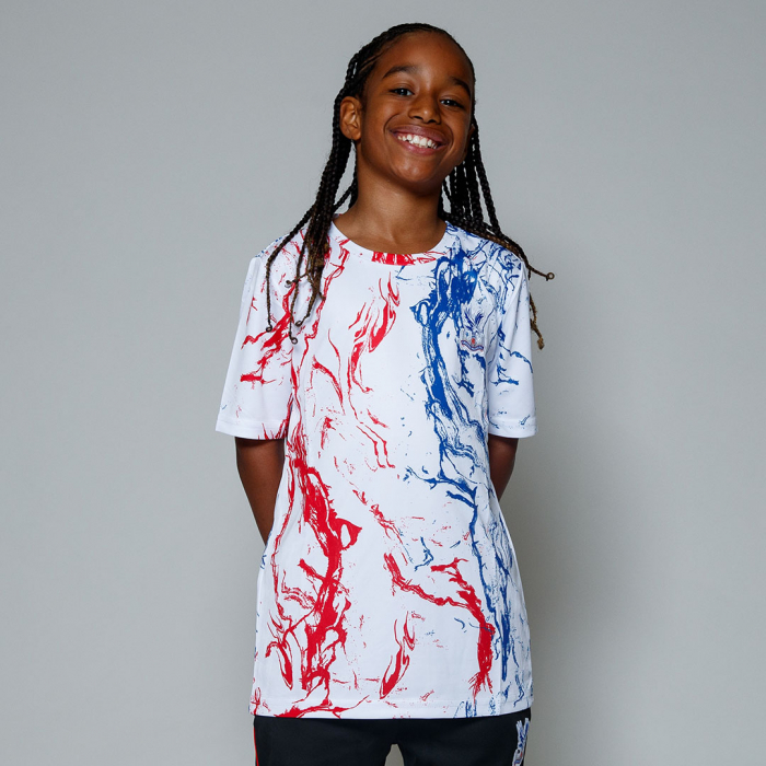 Marble Reflective Junior T-Shirt White