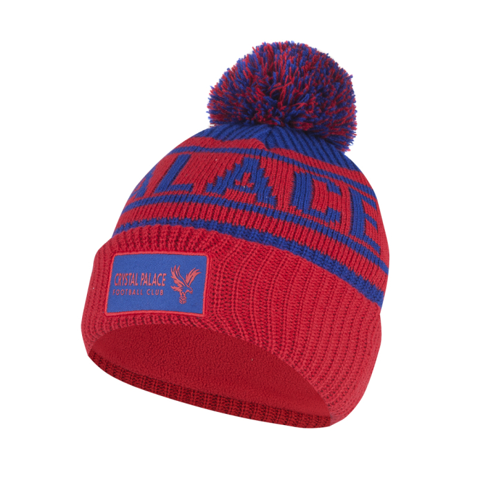 Palace Junior Text Bobble Hat Red/Blue