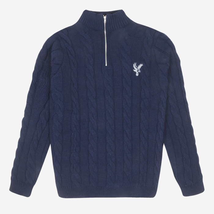 Eagle Cable Knit 1/4 Zip Jumper Navy
