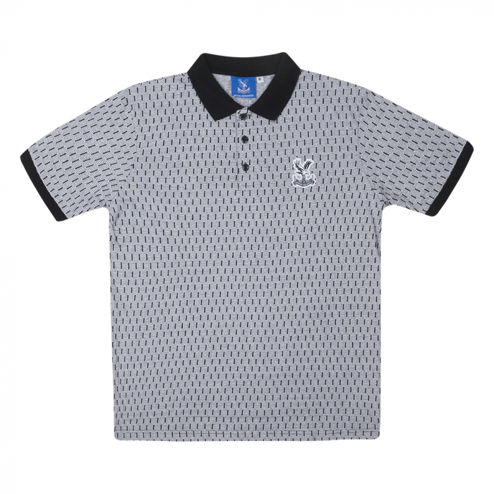Logo Stripe Jacquard Polo Shirt Black/White