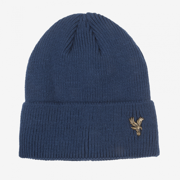 Eagle Metal Badge Fleece Beanie Blue