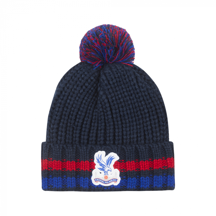 Logo Chunky Fleece Bobble Hat Navy