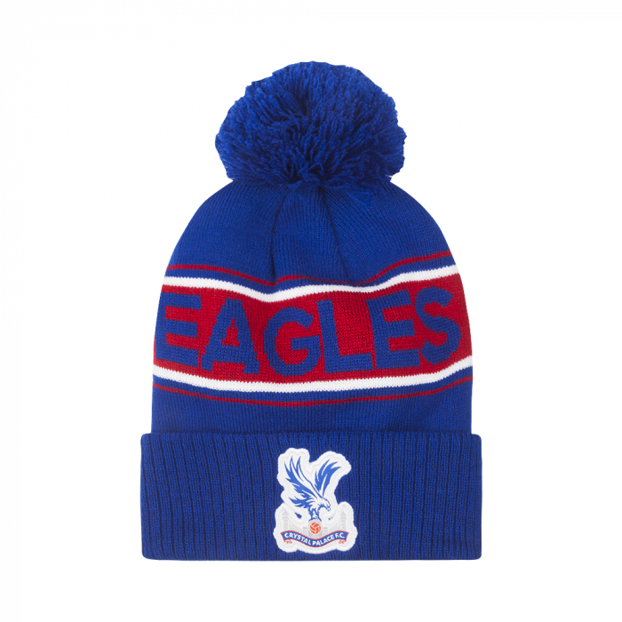 Eagles Ribbed Cuff Bobble Hat Blue