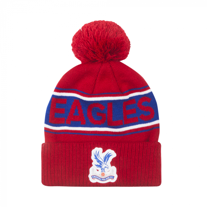 Eagles Ribbed Cuff Bobble Hat Red